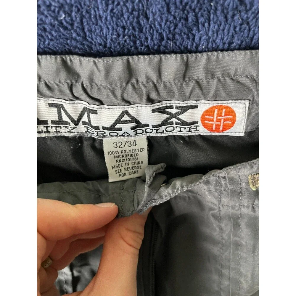 Rare Vintage AMAX Utility Broadcloth Gray Pants Men's 32x34